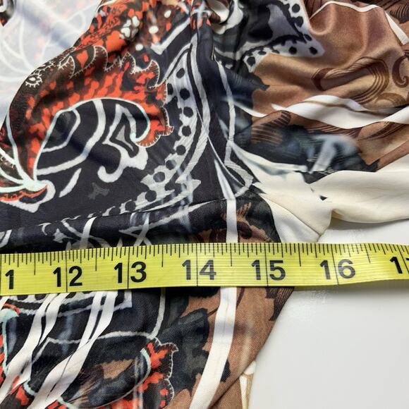 Y2K S-12 3/4 Sleeve Tattoo Dress With Rhinestones Size M Stretchy Club Grunge - Picture 12 of 14